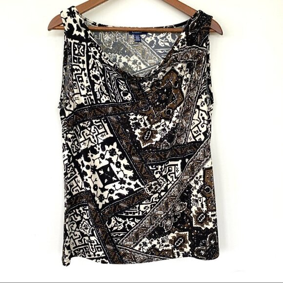 Chaps tank top with cowl neckline in a stretchy jersey knit fabric - Picture 3 of 6